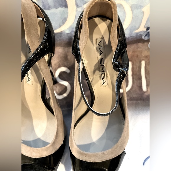 Via Spiga Suede & Patent Leather Heels - Picture 6 of 16